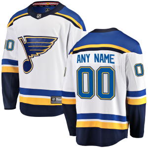 St. Louis Blues Trikot  Fanatics Branded Weiß Auswärts Breakaway Benutzerdefinierte